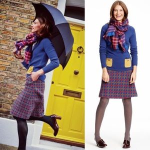 Boden Lois A Line houndstooth wool skirt Sz 6